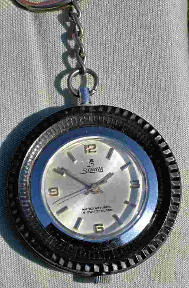 Rare Vintage Keychain Watch Tire Shape Excellent Condition