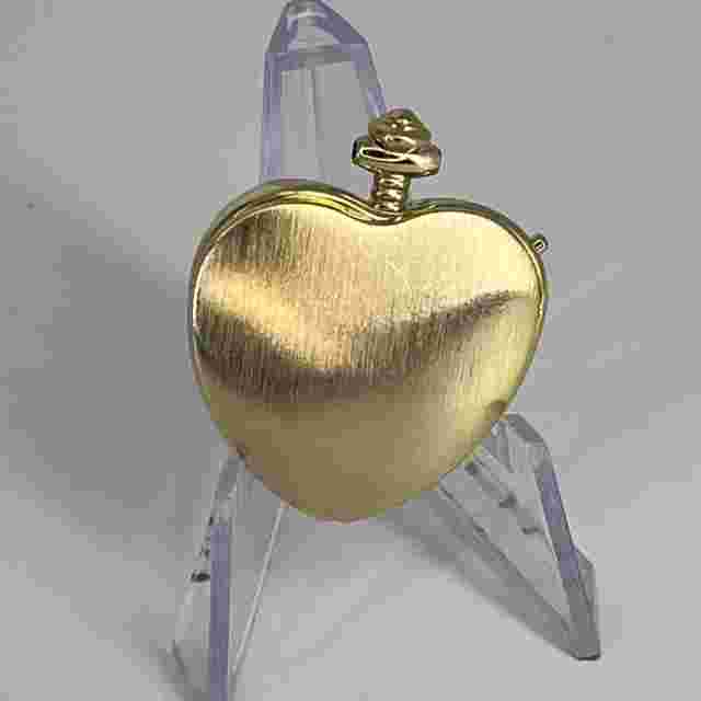 Pierre Jacquard Heart Shape Clear Rhinestone Locket Pendant Watch NEW BATTERY