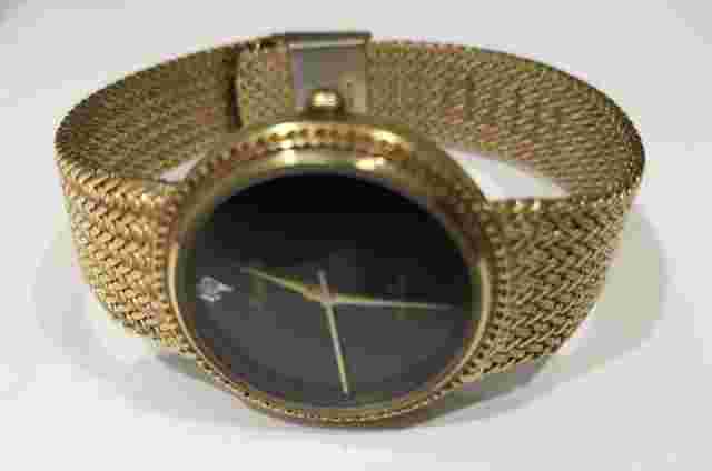Vintage Avanti NOT WORKING Genuine Diamond Dial Gold Plated Quartz Watch AS-IS