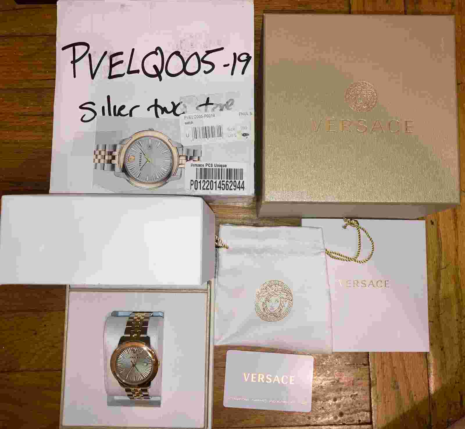 Versace VELQ00519 V-urban Grey Gold Silver Stainless Steel Men's Watch