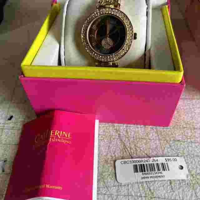 Catherine Malandrino Women Watch Crystal Accents gold in the original box