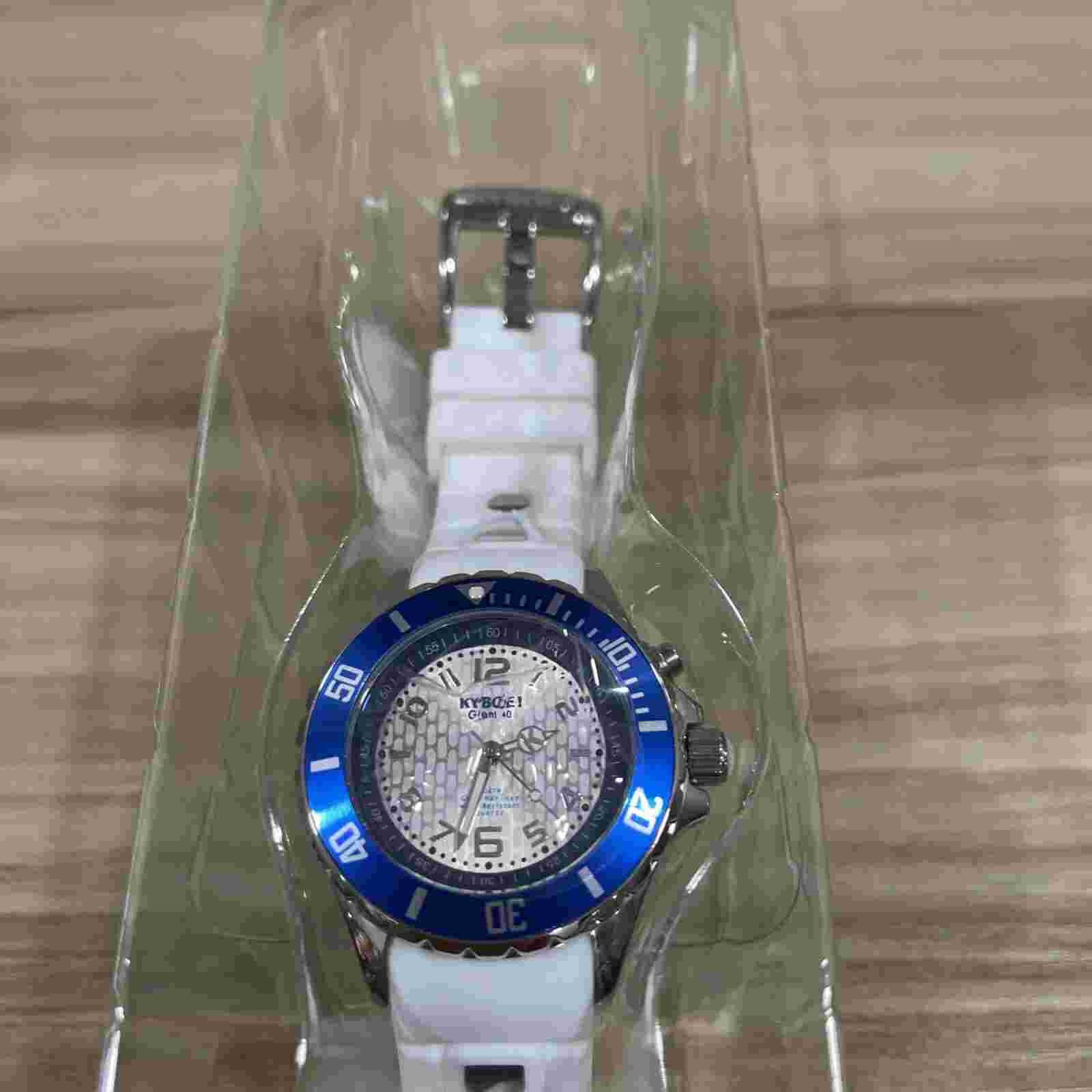 Kyboe Silicone Original Watch Giant 40 MM White  Blue NEED BATTERY
