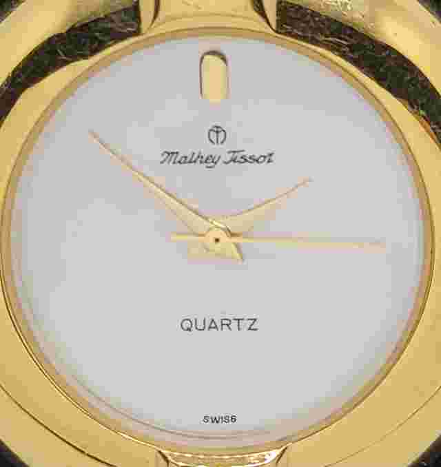 Ladies Mathey Tissot Elegant Gold Tone MoP Dial Bracelet Swiss Quartz Watch M1