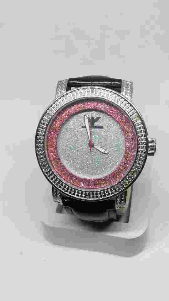 NEW Diamond King Men's Watch Natural Diamonds Iced Out Diamond Dust Dial