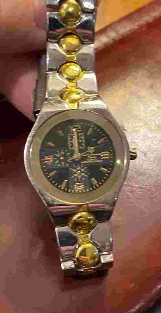 Women's 28mm Two Tone Charles Dumont Paris Watch, Black Face