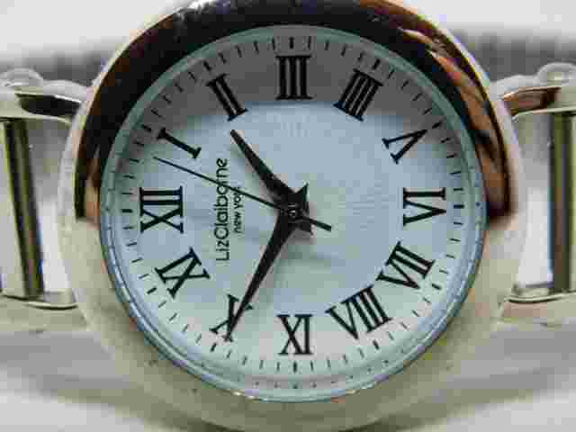 Liz Claiborne New York LIZ90SL Silver Tone Quartz Analog Ladies Watch Sz. 7''