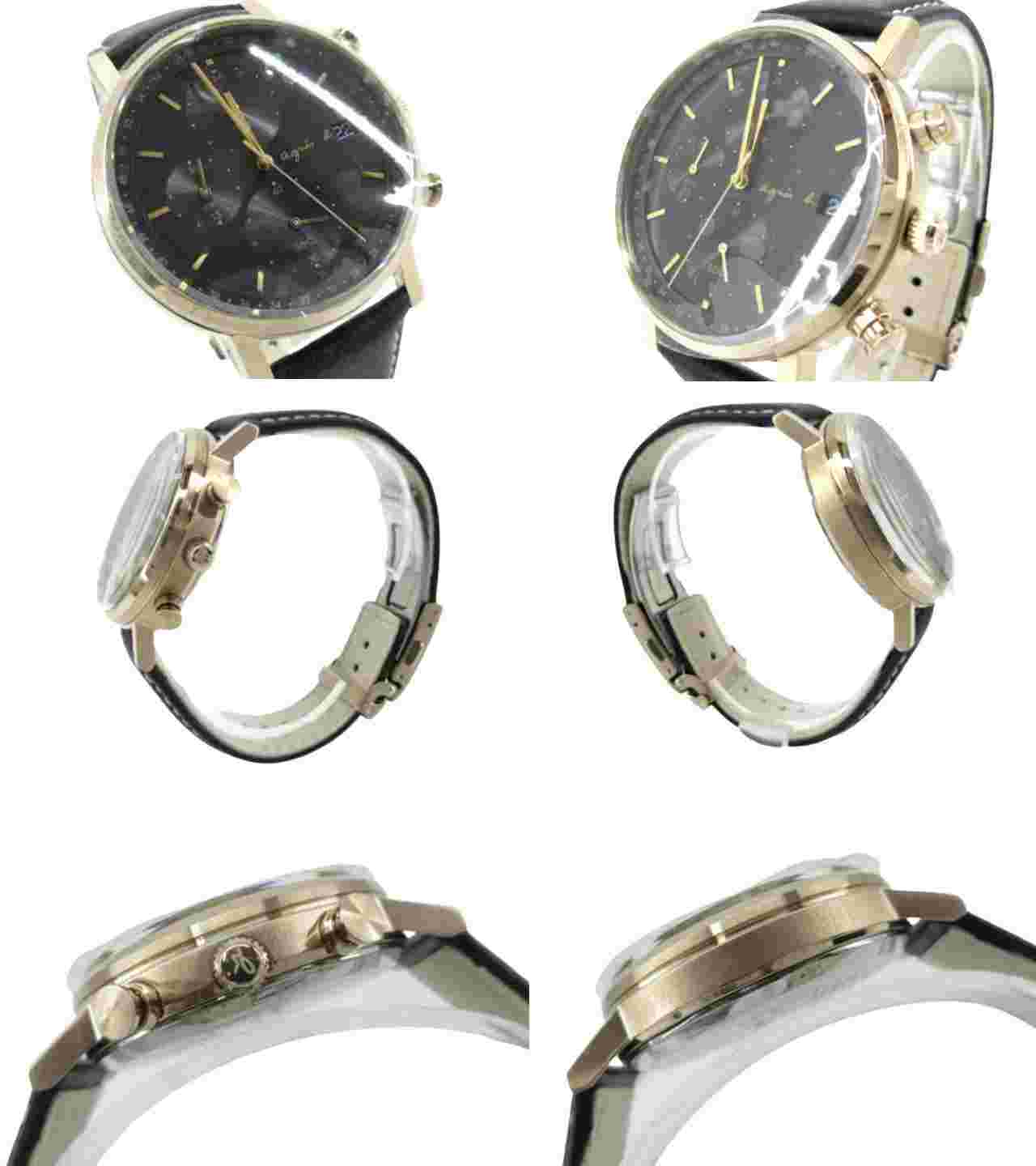 Agnes B. FBRD936 VR43-KNG0 Used Watch Chronograph Radio solar Unused