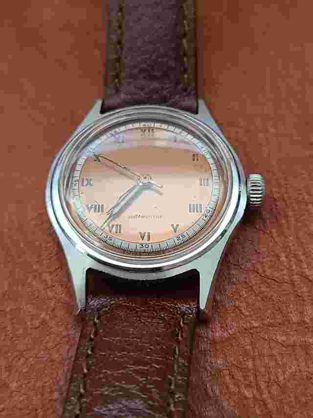 Vintage Veteran WW2 Military Men's Watch,Salmon Dial,rare Collector Watch, Works