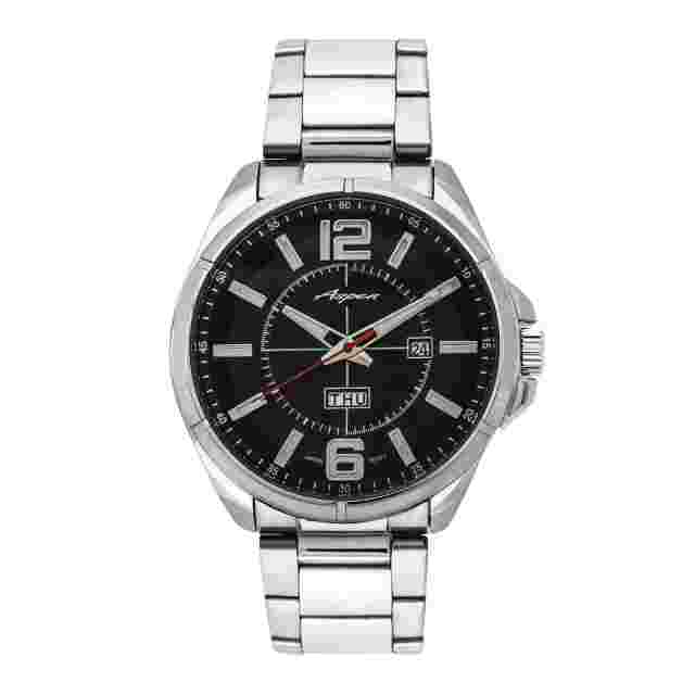 Aspen Elite Mens Watch Metal Bracelet 44mm Analog Men's Watches Black