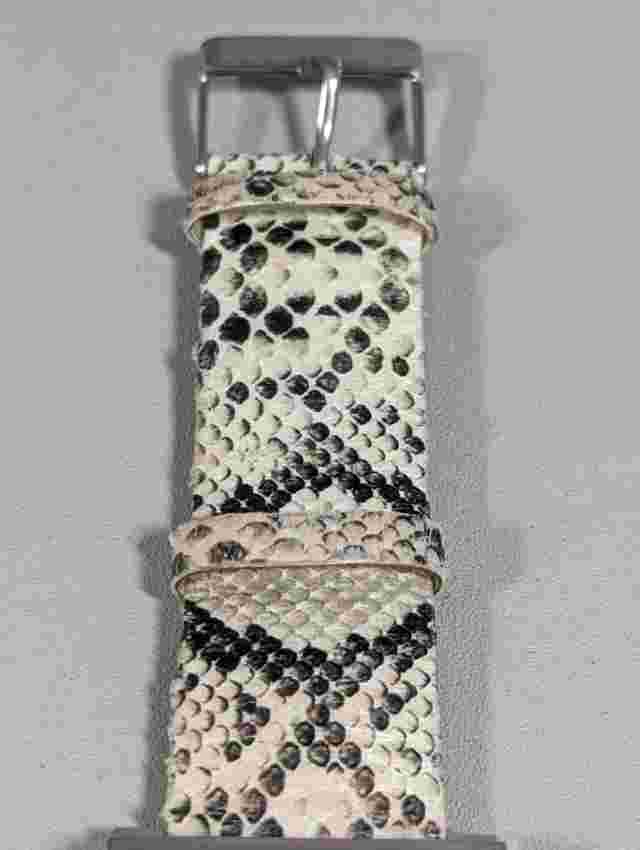 Lane Bryant Silver Tone Square Case Snake Pattern Faux Leather Band Watch