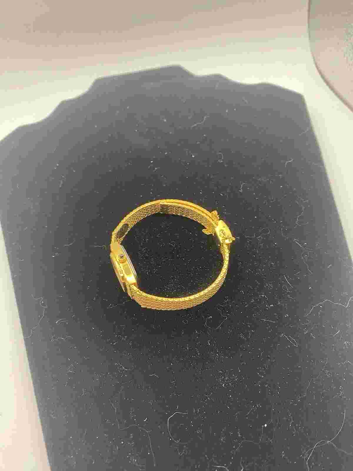 Ladies XAVIER Diamond & Gold Tone Tank Wristwatch w Quartz Movement ..Grannycore