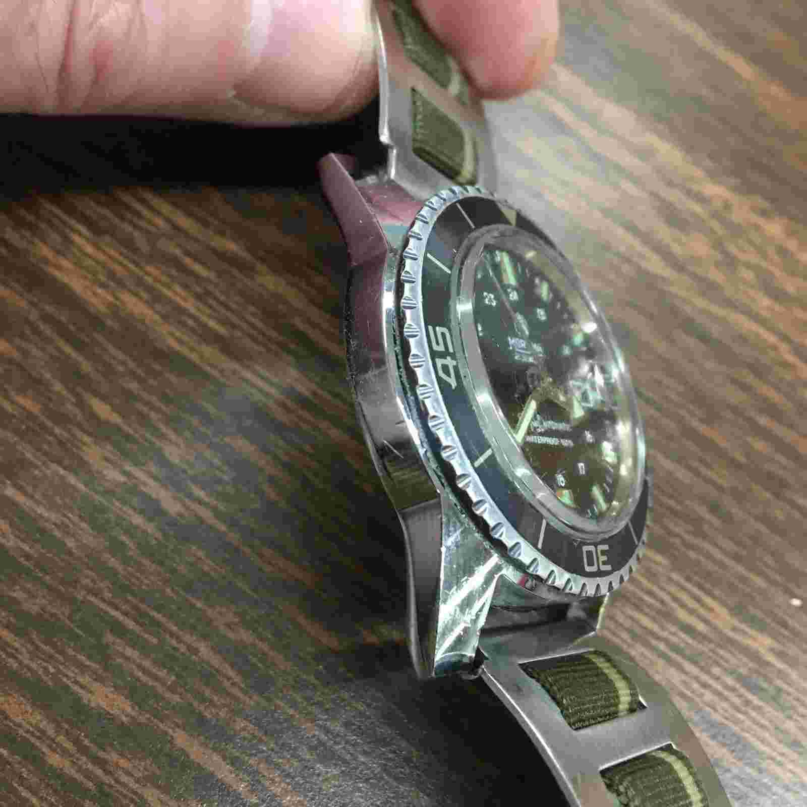 70's Vintage Mortima 21 Jewels Super Datomatic Swiss Men's Diver's Watch WORKS