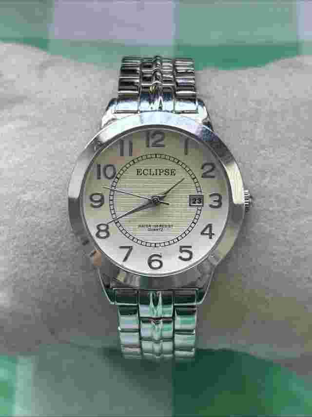 Eclipse Silver Tone Day Indicator Women’s Quartz Watch