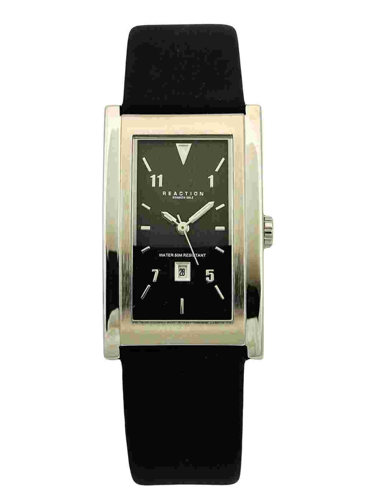 Reaction By Kenneth Cole RK1003 Watermark Black Dial Polyurethane Strap Watch
