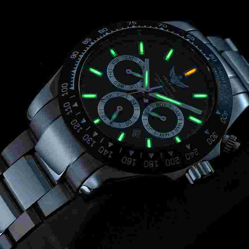 YELANG Men Automatic Watch Pilot Sport Luminous Mechanical Wristwatch 10ATM