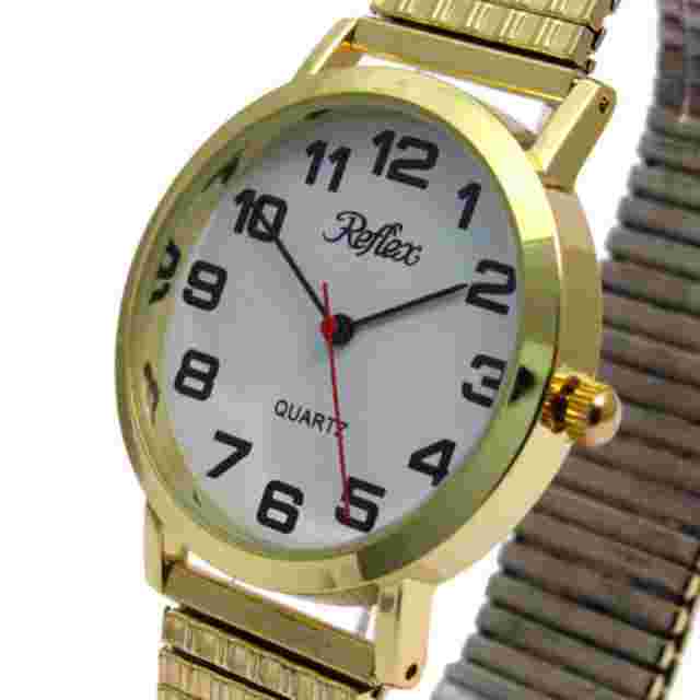 Reflex Wristwatch Men's, Stainless Steel Strap – Gold 102210 GX