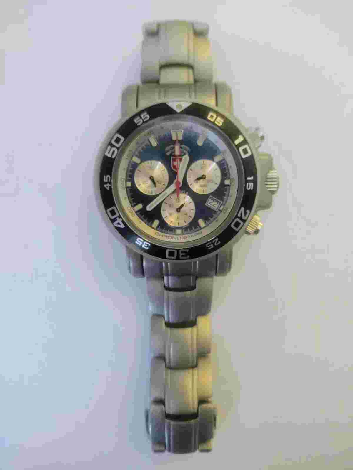 CX SWISS MILITARY NAVY DIVER 500 WATCH SWISS RONDA CHRONO MOVEMENT BLACK