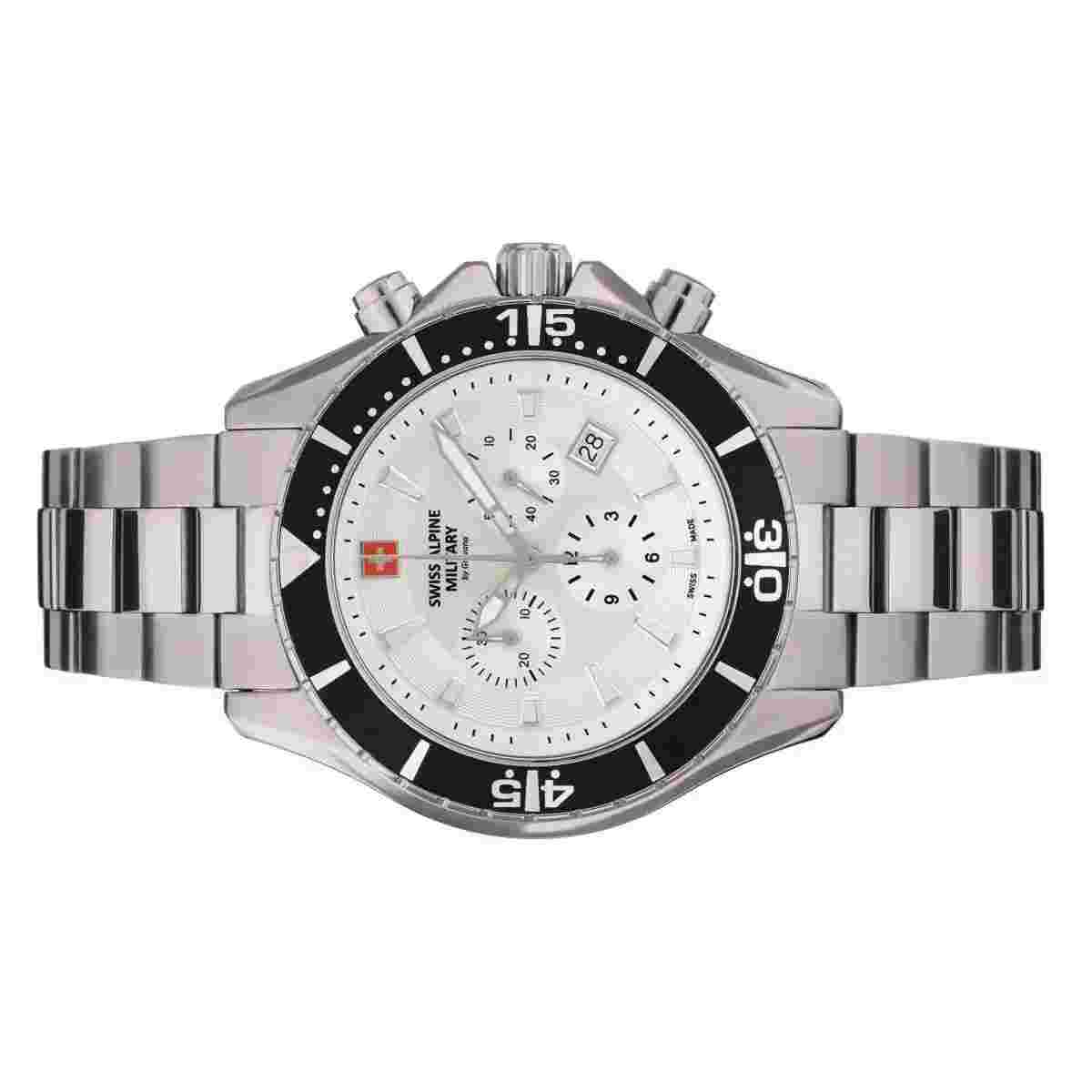 Swiss Alpine Military Men's Watch Chronograph Analog Quartz 7040.9132SAM Steel