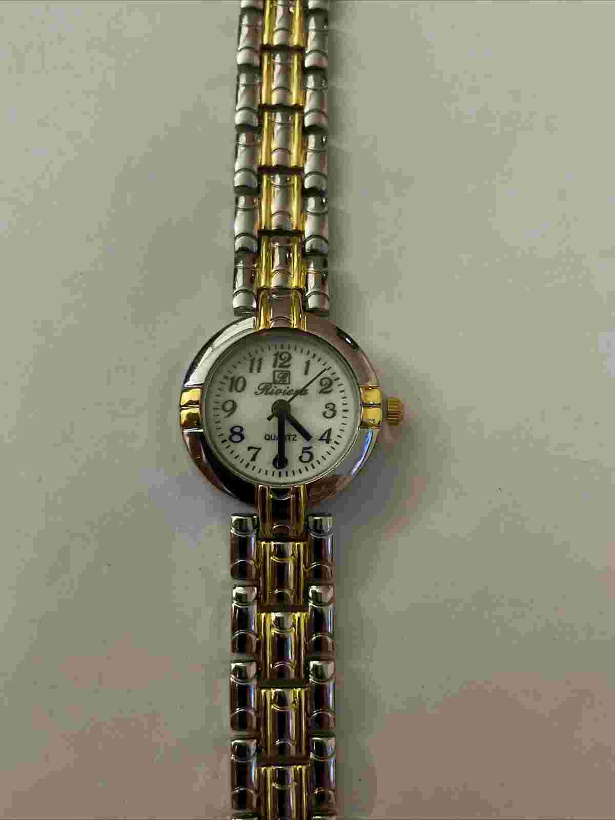 Vintage NEW Riviera Lmtd. Silver & Gold Stainless Steel Women’s Watch PERFECT!!