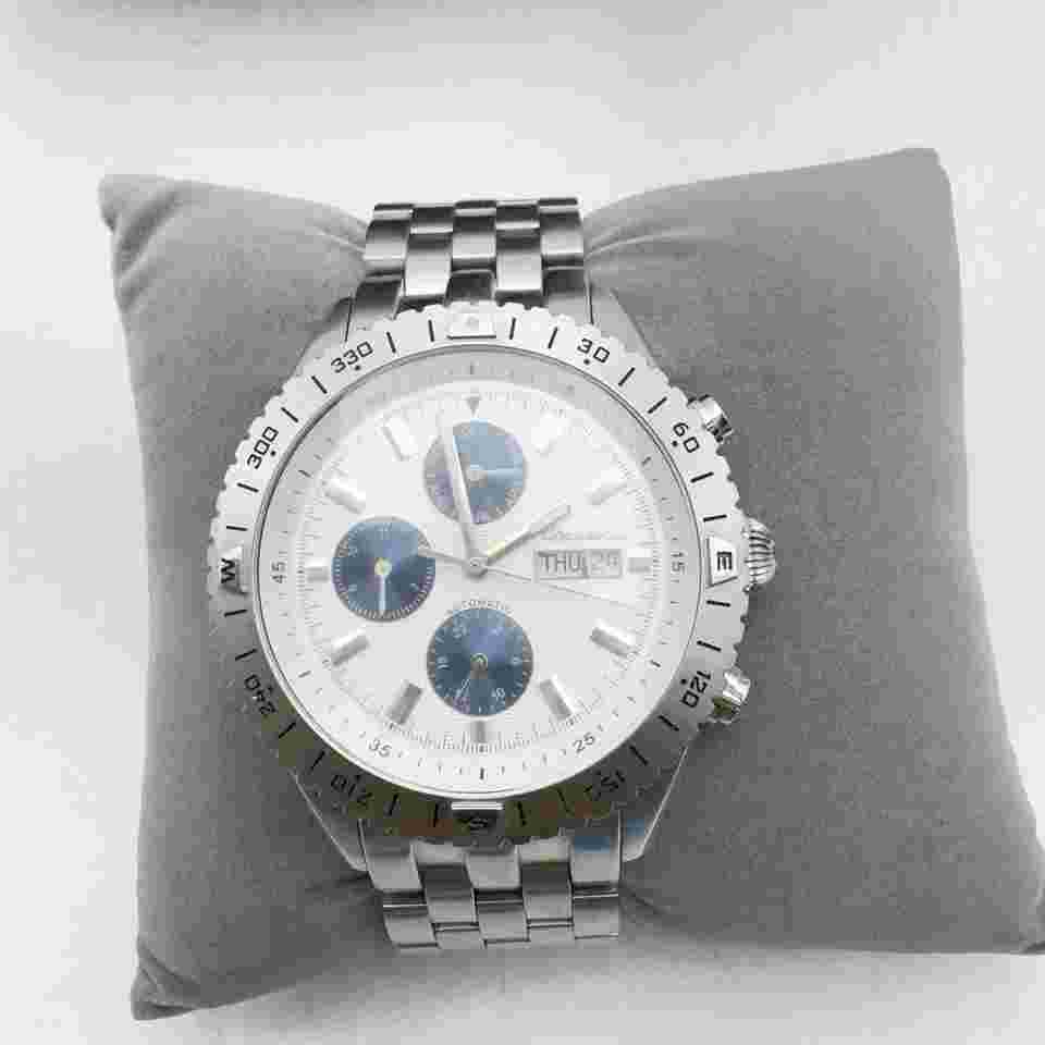 Men's Rousseau Automatic Triple Date Watch 903-958 ML2350 Skeleton Silver Tone