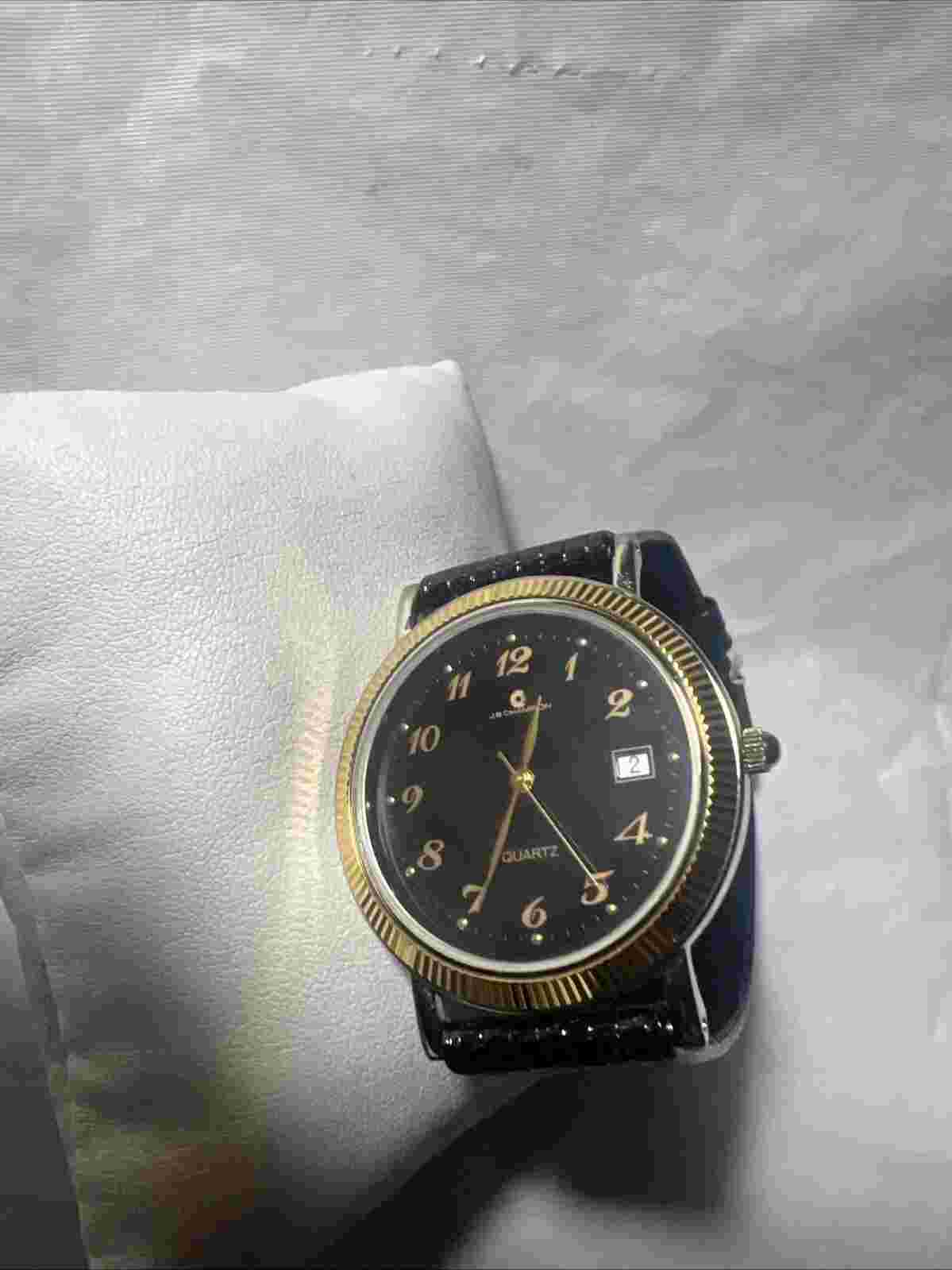 JB Champion New York ladies watch,Fluted Bezel, date, easy reader,35mm Case.