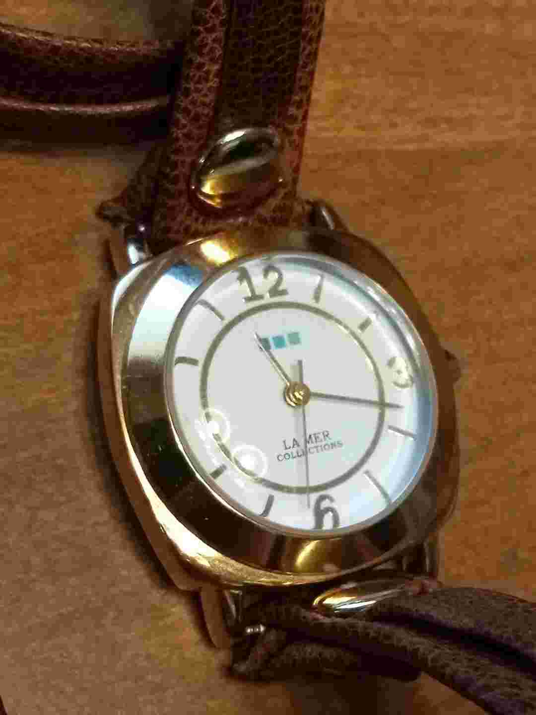 La Mer Leather Wrap Watch Collection Addition Needs Batteries USA Rare Nice