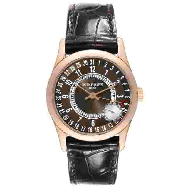 Patek Philippe Calatrava Rose Gold Brown Dial Mens Watch 6000R Papers