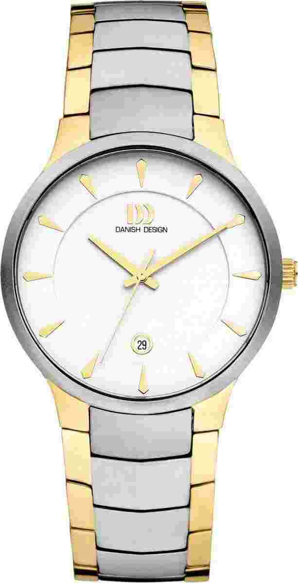 Danish Design Mens Bogo Large Watch - Silver/Gold/White