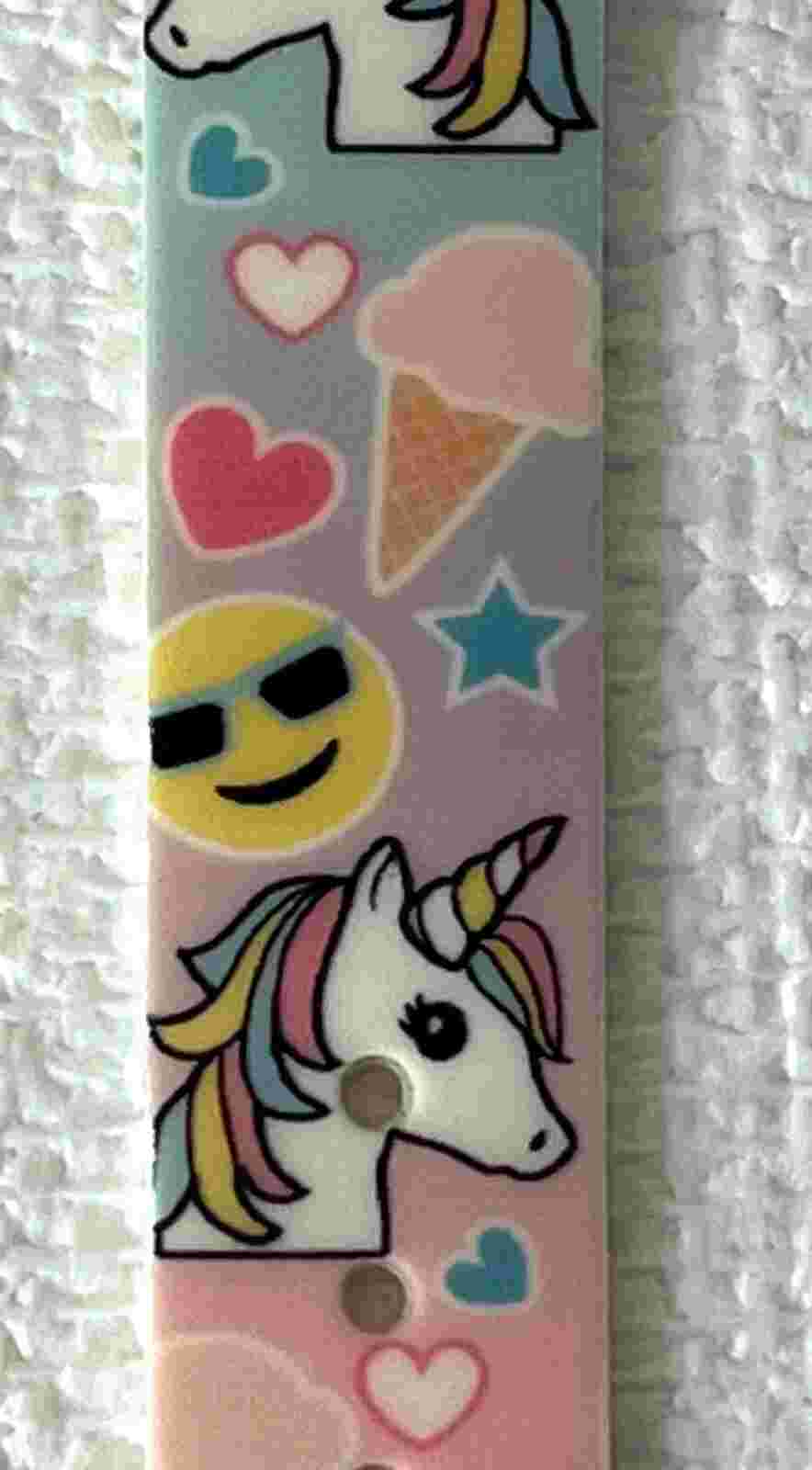Cute Girls Limited Too Watch Winking Emoji mint Green, Pink, Yellow Unicorn Band