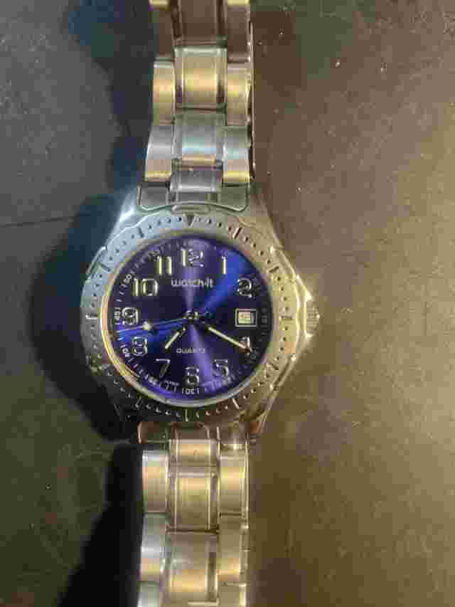Watch It Advance EZC78614W Date Blue Face New Battery Bracelet Link Band