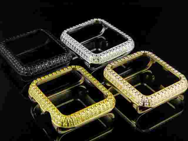 Stainless Steel Apple I-Watch Created Diamond 42MM Watch Bezel Case Cover