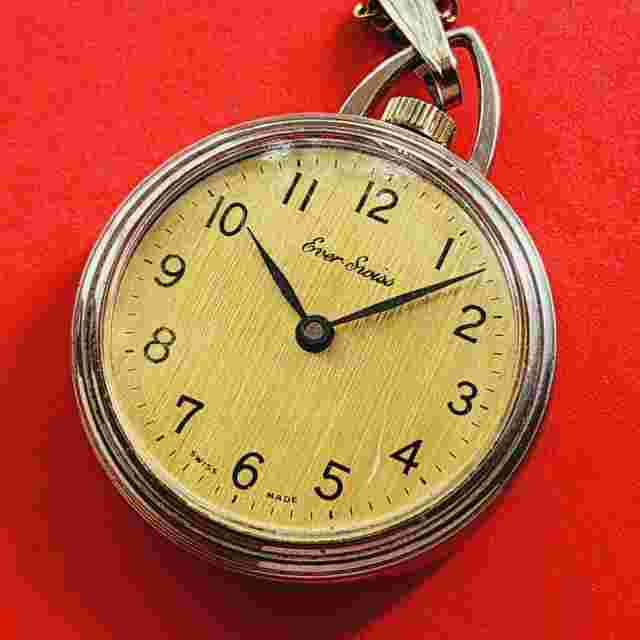 Ever Swiss Pendant Watch With Necklace Rare Mechanical Vintage