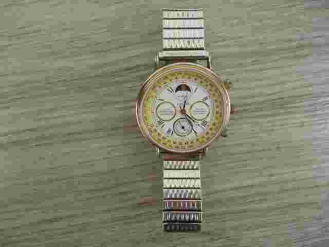 VTG Axcess Lunar Perpetual Calendar Watch Silver Band Anthropomorphic Sun