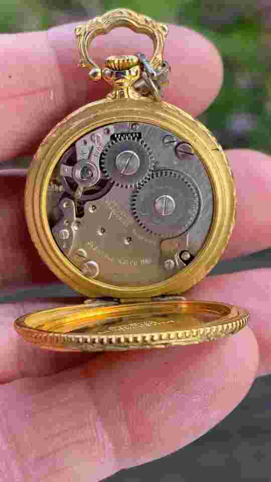 1970s Swiss Sheffield Mechanical Pocket Watch Necklace