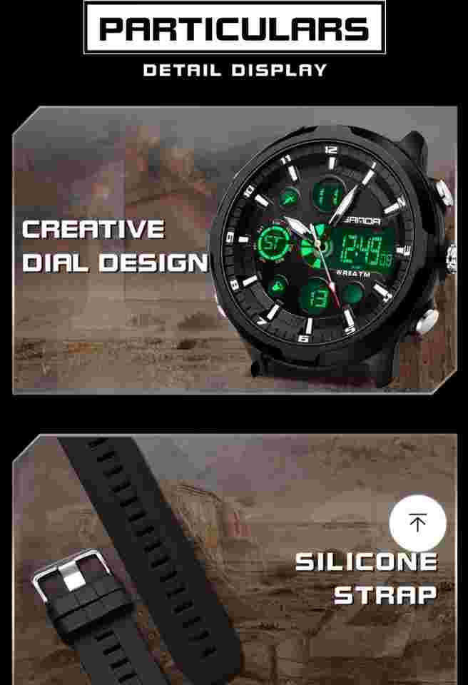 Men's Watches Top Brand Luxury Military Quartz Watch Men Male SANDA
