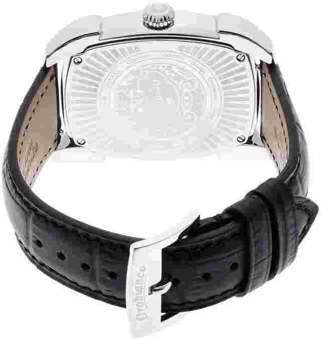 Orobianco TIME-ORA RettangOra Men's Black Dial Watch Leather Belt OR-0012-3