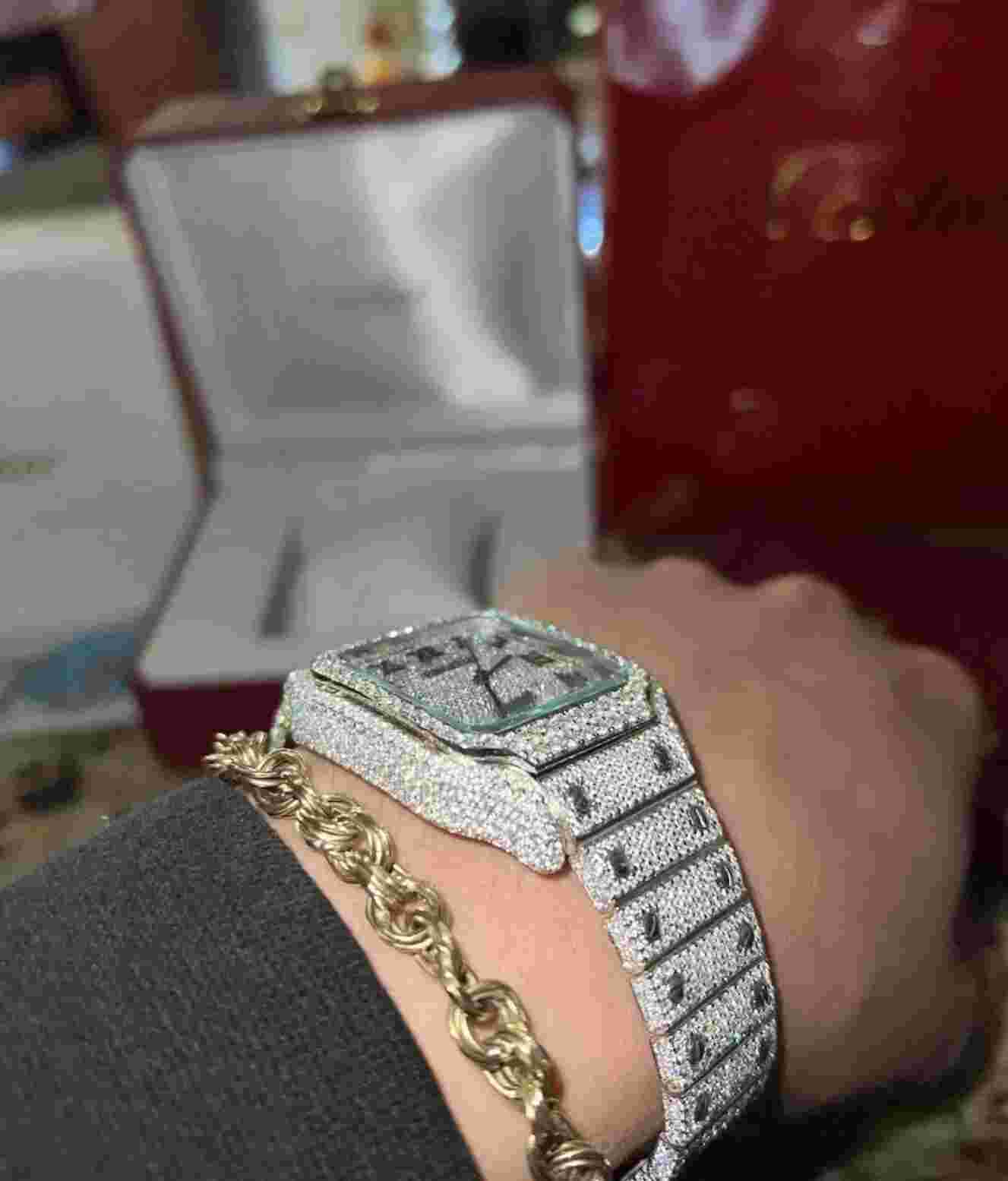 ICED OUT Cartier Watch Moissanite Diamond Watch PASSES DIAMOND TESTER