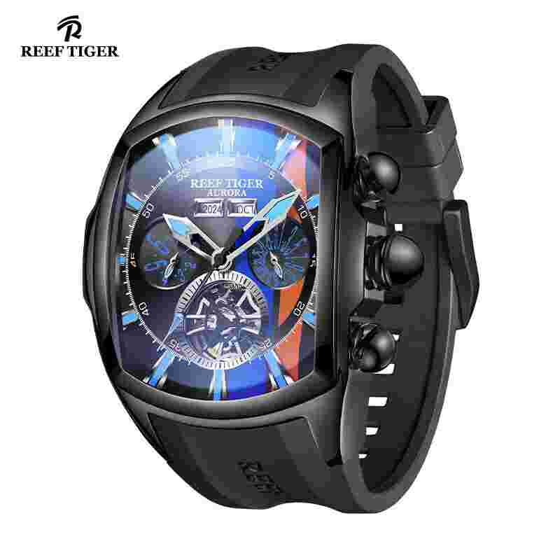 Reef Tiger Multi-Functional Men's Tourbillon Mechanical High Quality Men's Watch