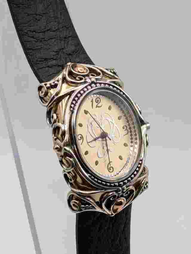 CAROLYN POLLACK SINCERELY SOUTHWEST WATCH MIXED METAL STERLING COPPER BRASS NICE