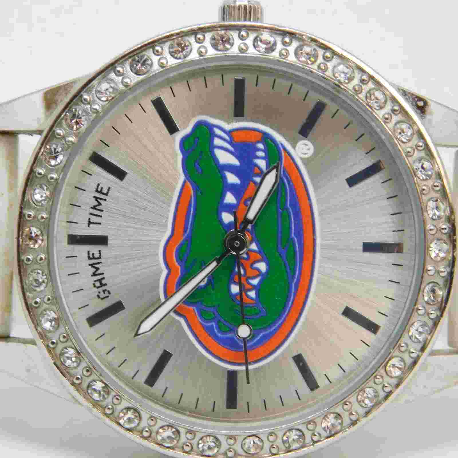Game Time Florida Gators White Tone Band Quartz Analog Women's Watch New Battery