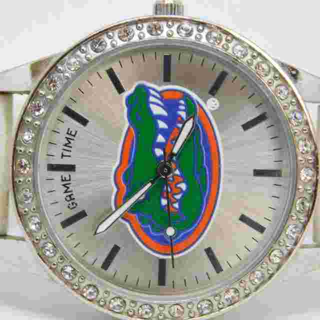 Game Time Florida Gators White Tone Band Quartz Analog Women's Watch New Battery