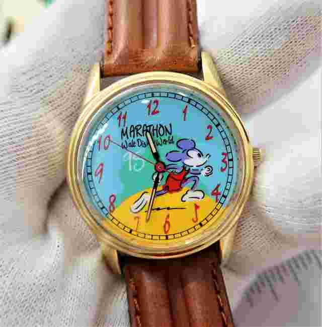 MICKEY MOUSE,Disney,"1995 Disneyworld Marathon" N-Mint w/Box MEN'S WATCH R2-07