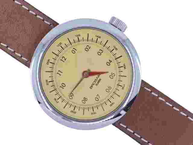 BROSWAY ITALIA OBLO STAINLESS/ LEATHER STRAP QUARTZ WATCH * NEW with TAG WORKING
