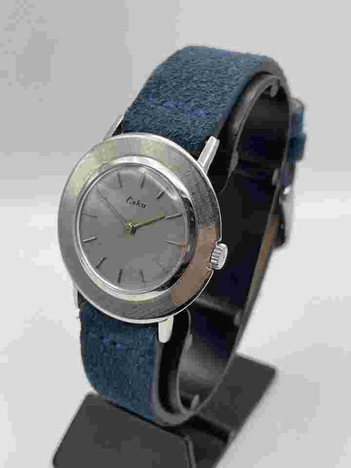 Eska Vintage Ultra Thin Disco Windup Watch 1970s