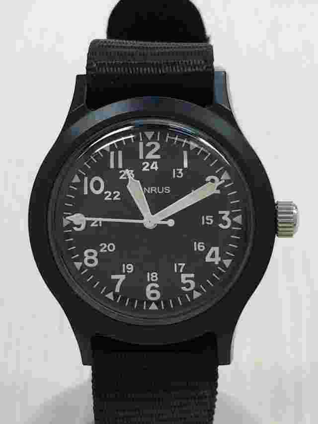 Daiso Military Watch Milli Watch Black Millitary No Open Black New from Japan