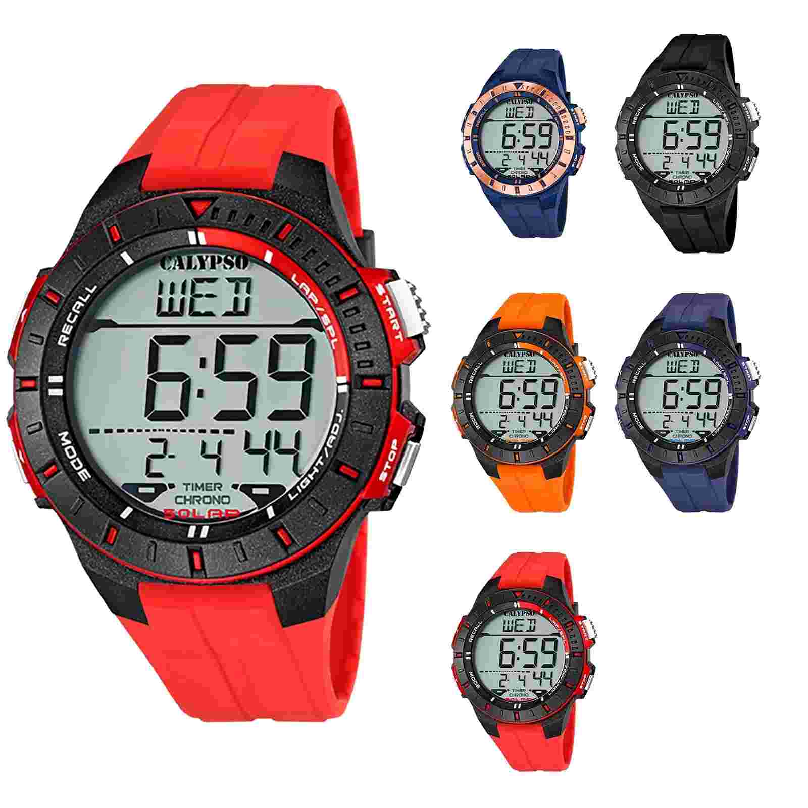 Calypso 48mm Mens Digital Watch, Chrono, 12/24H, Alarm, Light, Timer - K5607