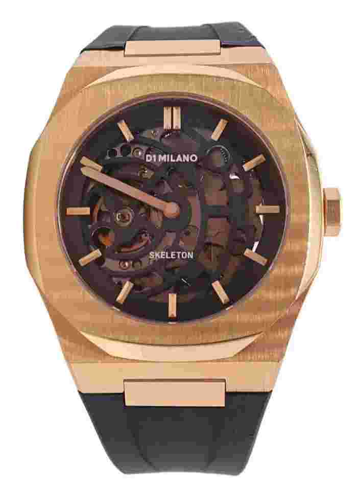 D1 Milano Skeleton Rubber Band Men's Automatic Watch