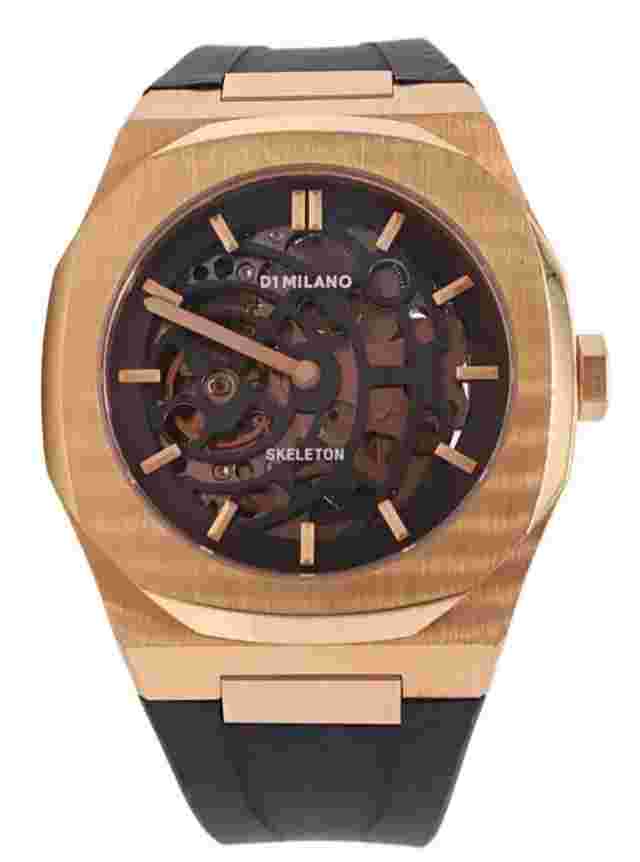 D1 Milano Skeleton Rubber Band Men's Automatic Watch