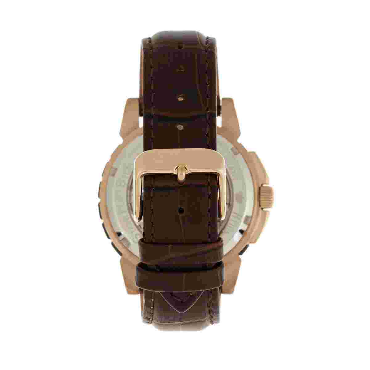 Reign Philippe Automatic Skeleton Leather-Band Watch - Rose Gold/Black
