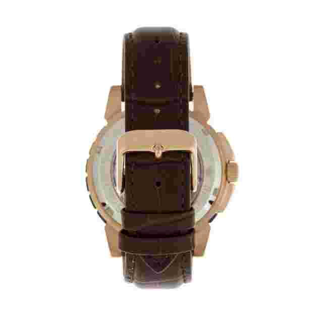 Reign Philippe Automatic Skeleton Leather-Band Watch - Rose Gold/Black